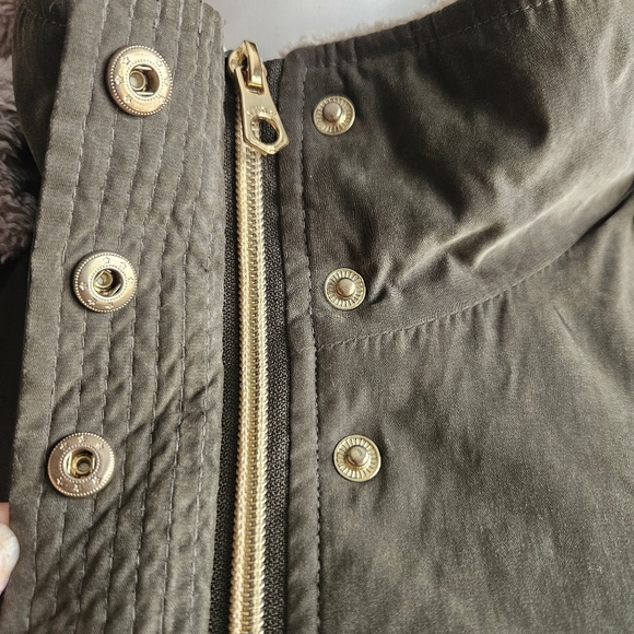 Nautica Women's Microfiber Parka Anorak Jacket with Faux Fur Hooded Trim Large - Picture 5 of 15